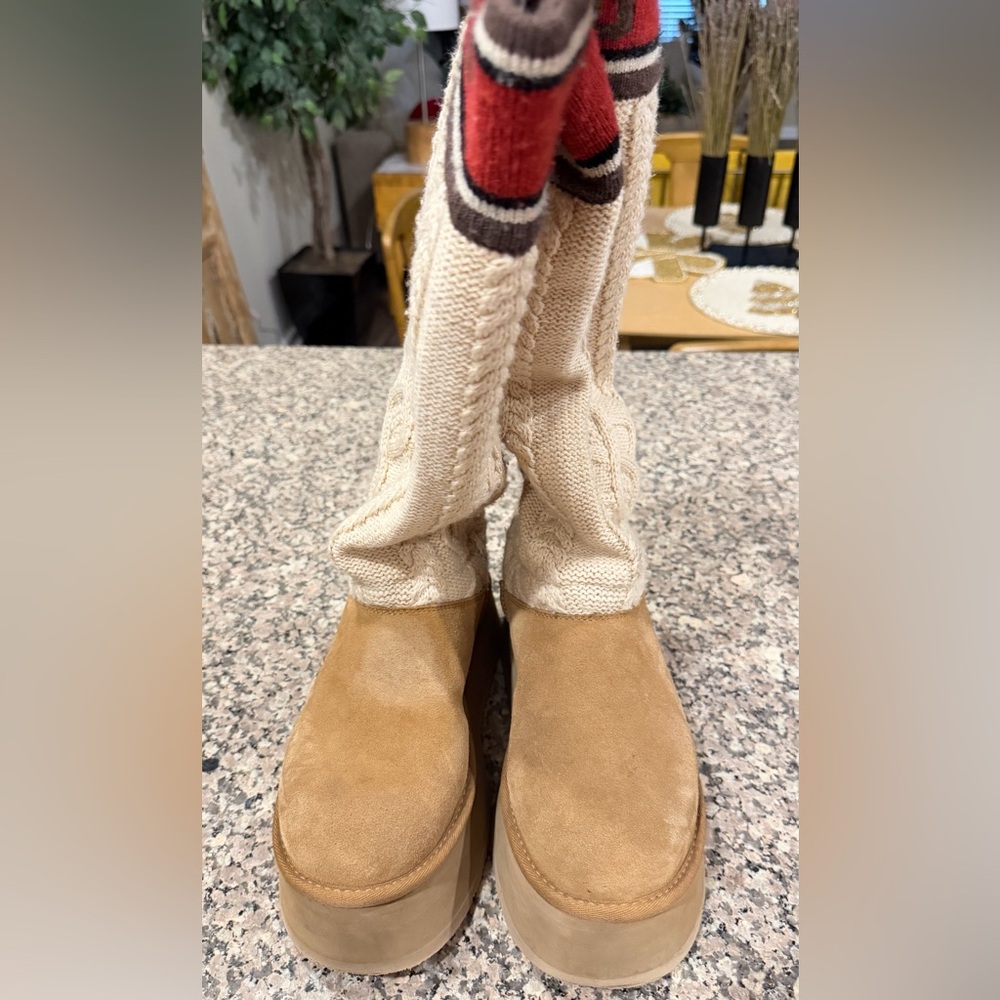 UGG Tan and Cream Ankle Boots